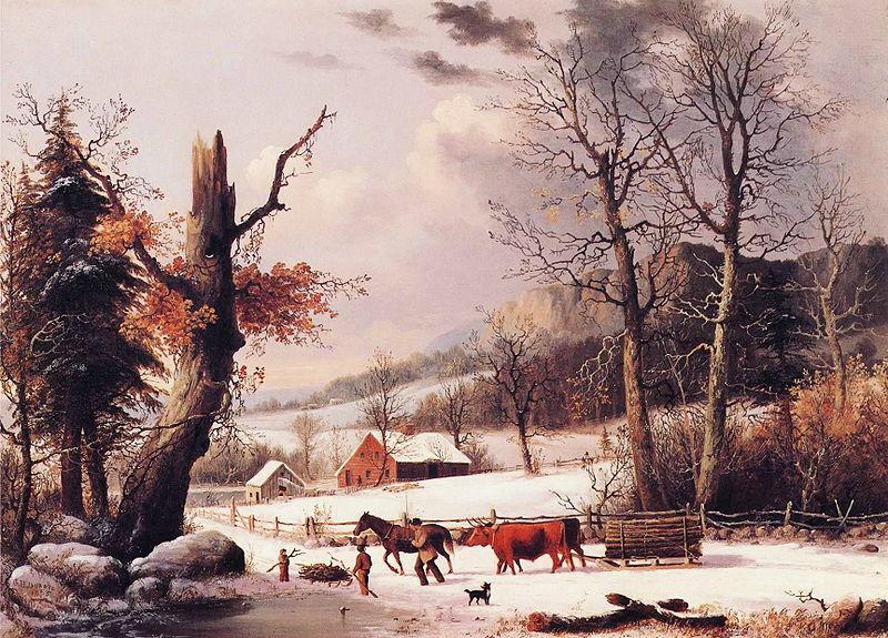 George Henry Durrie Gathering Wood for Winter oil painting image